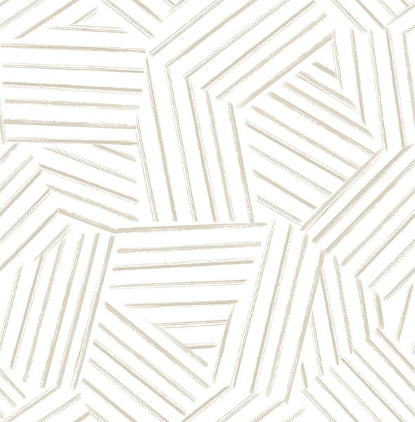 Helene Sage Geometric Lines Wallpaper Wallpaper A-Street Prints Double Roll Taupe 