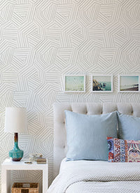 Helene Sage Geometric Lines Wallpaper Wallpaper A-Street Prints   
