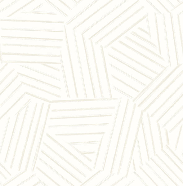 Helene Sage Geometric Lines Wallpaper Wallpaper A-Street Prints Double Roll Pearl 
