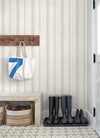 Alena Light Grey Soft Stripe Wallpaper Wallpaper A-Street Prints   