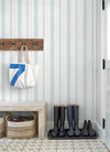 Alena Light Grey Soft Stripe Wallpaper Wallpaper A-Street Prints   