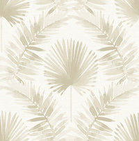 Calla Green Painted Palm Wallpaper Wallpaper A-Street Prints Double Roll Taupe 
