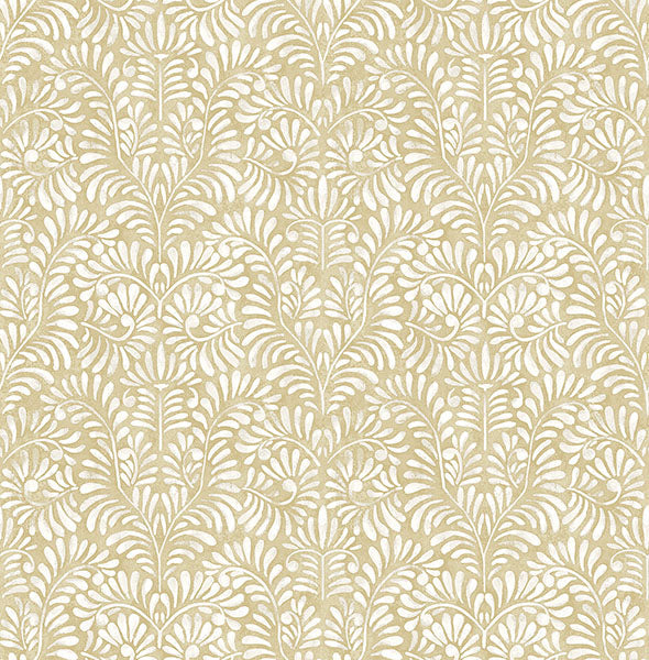 Elma Honey Fiddlehead Wallpaper Wallpaper A-Street Prints Double Roll Honey 