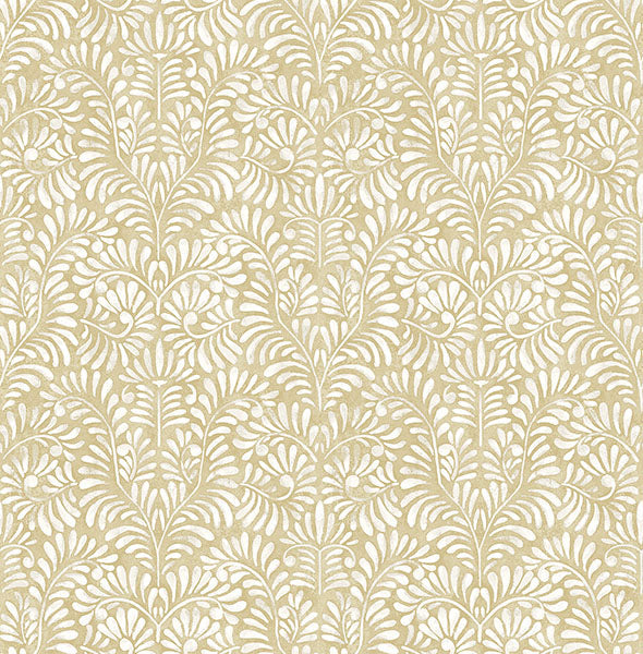 Elma Honey Fiddlehead Wallpaper Wallpaper A-Street Prints Double Roll Honey 