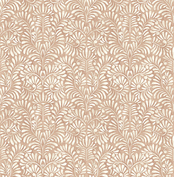 Elma Honey Fiddlehead Wallpaper Wallpaper A-Street Prints Double Roll Rust 