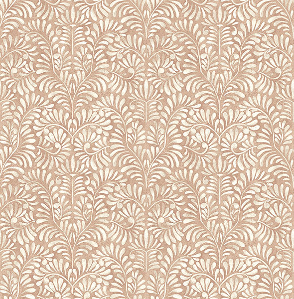 Elma Honey Fiddlehead Wallpaper Wallpaper A-Street Prints Double Roll Rust 