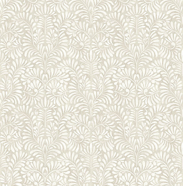 Elma Honey Fiddlehead Wallpaper Wallpaper A-Street Prints Double Roll Taupe 