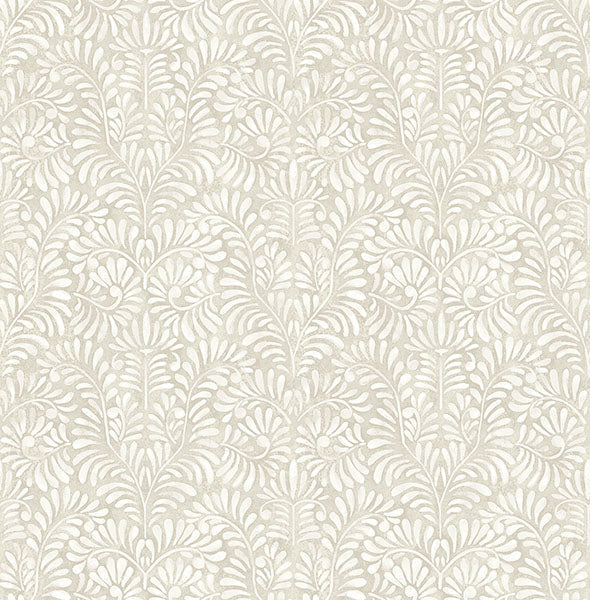 Elma Honey Fiddlehead Wallpaper Wallpaper A-Street Prints Double Roll Taupe 