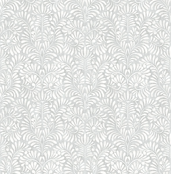 Elma Honey Fiddlehead Wallpaper Wallpaper A-Street Prints Double Roll Sterling 