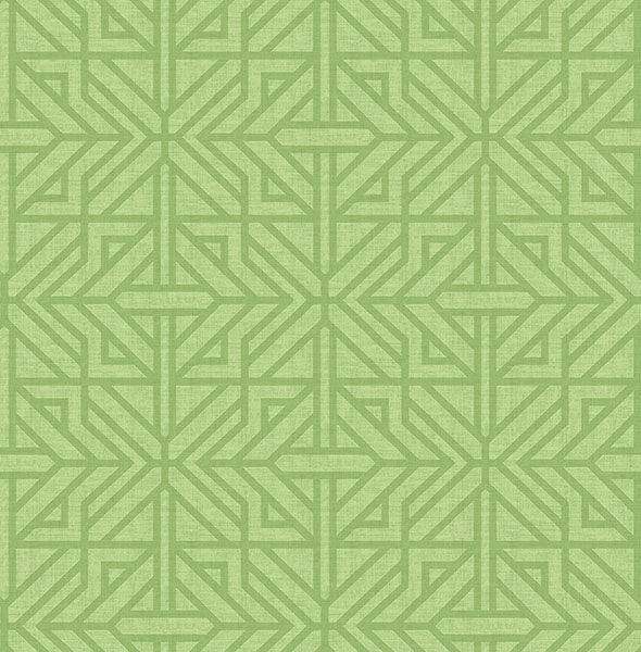 Hesper Green Geometric Wallpaper Wallpaper A-Street Prints Double Roll Green 