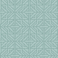 Hesper Green Geometric Wallpaper Wallpaper A-Street Prints Double Roll Teal 