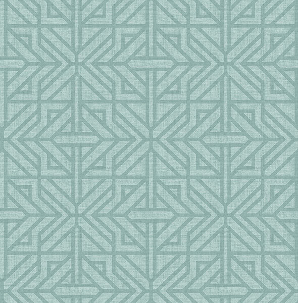 Hesper Green Geometric Wallpaper Wallpaper A-Street Prints Double Roll Teal 