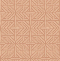 Hesper Green Geometric Wallpaper Wallpaper A-Street Prints Double Roll Rust 