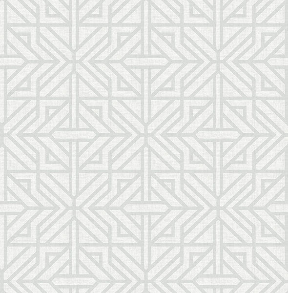 Hesper Green Geometric Wallpaper Wallpaper A-Street Prints Double Roll Grey 