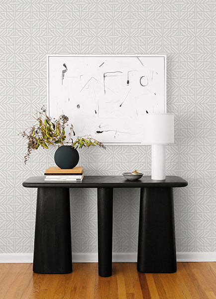 Hesper Green Geometric Wallpaper Wallpaper A-Street Prints   