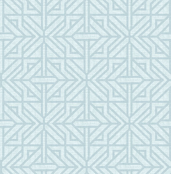 Hesper Green Geometric Wallpaper Wallpaper A-Street Prints Double Roll Sky Blue 