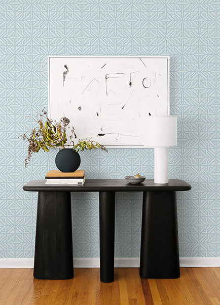 Hesper Green Geometric Wallpaper Wallpaper A-Street Prints   