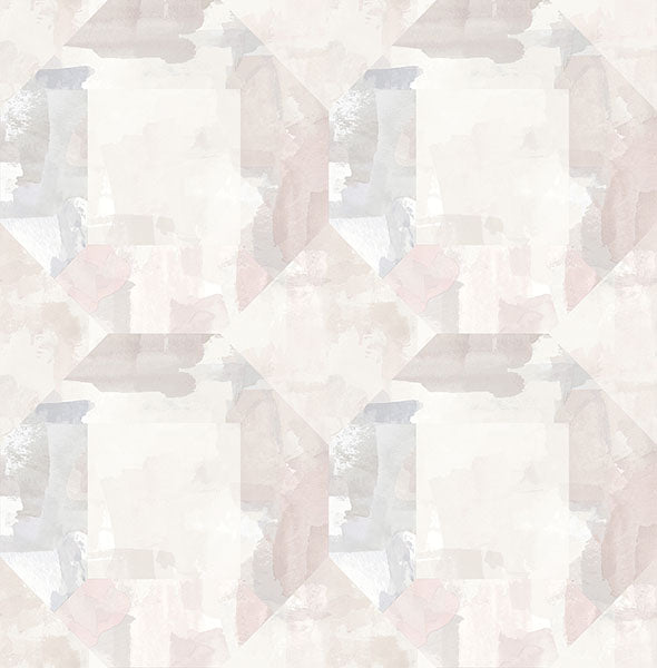 Perrin Light Grey Gem Geometric Wallpaper Wallpaper A-Street Prints Double Roll Lavender 