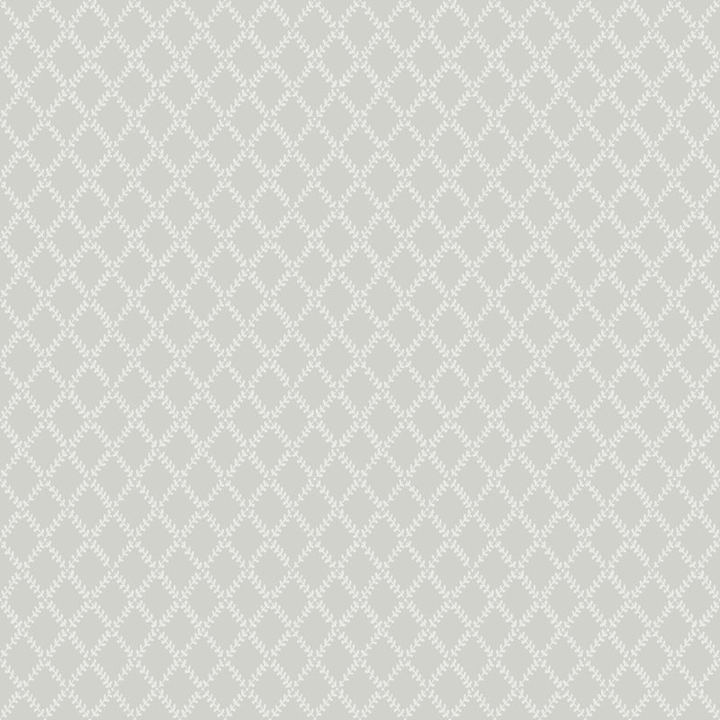 Trevor White Leaf Trellis Wallpaper Wallpaper A-Street Prints Double Roll Grey 