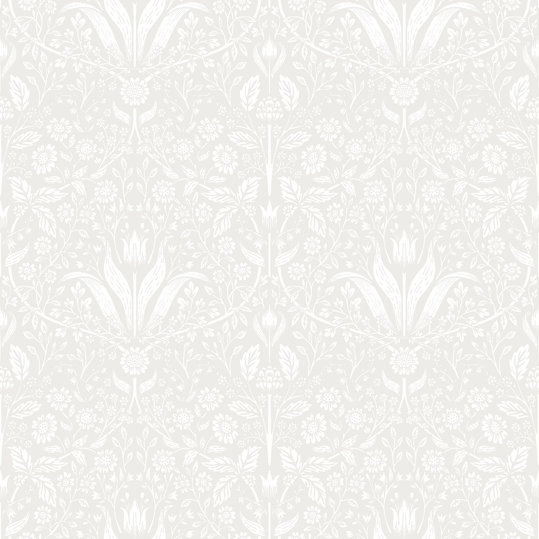 Mara Light Grey Tulip Ogee Wallpaper Wallpaper A-Street Prints Double Roll Light Grey 