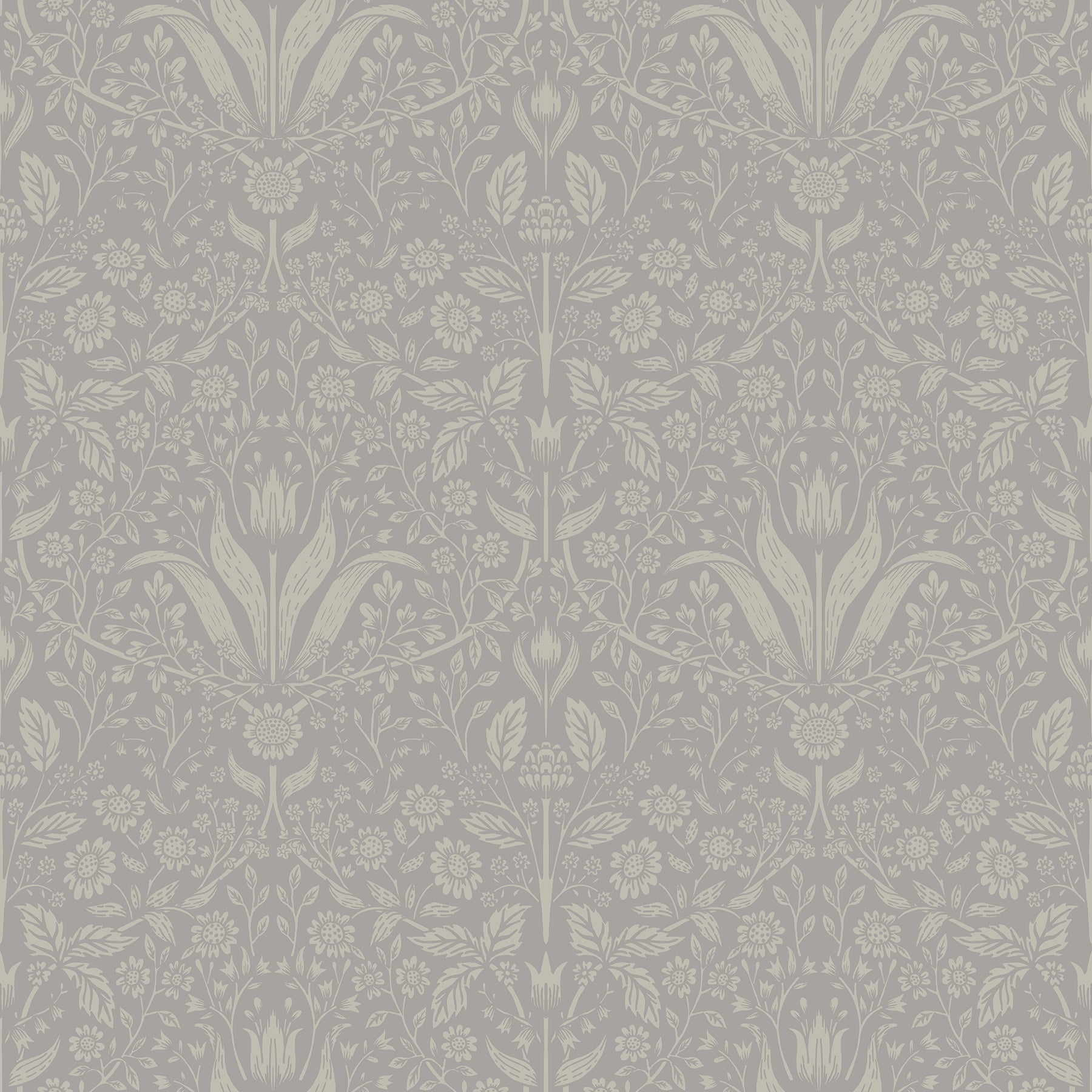 Mara Light Grey Tulip Ogee Wallpaper Wallpaper A-Street Prints Double Roll Grey 