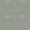 Mara Light Grey Tulip Ogee Wallpaper Wallpaper A-Street Prints Double Roll Green 