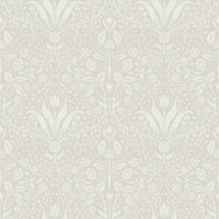 Mara Light Grey Tulip Ogee Wallpaper Wallpaper A-Street Prints Double Roll Beige 