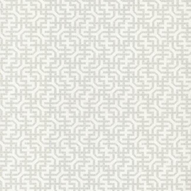 Dynastic Lattice Wallpaper Wallpaper Ronald Redding Designs Double Roll White/Silver 