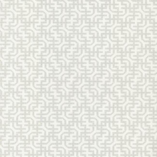 Dynastic Lattice Wallpaper Wallpaper Ronald Redding Designs Double Roll White/Silver 