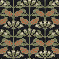 Tracery Blooms Wallpaper Wallpaper Ronald Redding Designs Double Roll Black/Multi 