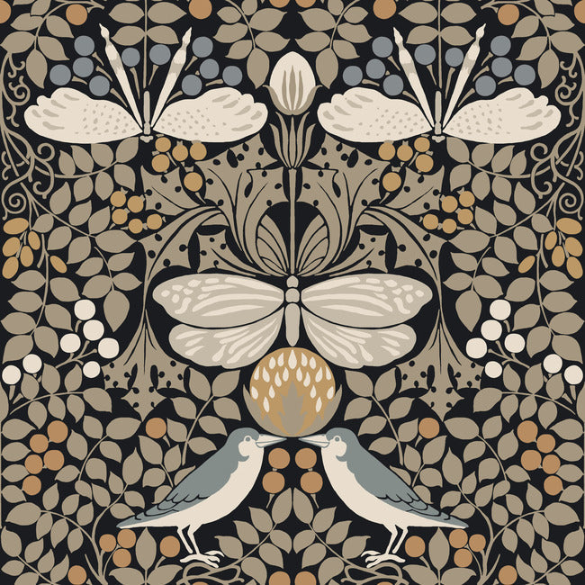 Butterfly Garden Wallpaper Wallpaper Ronald Redding Designs Double Roll Black 