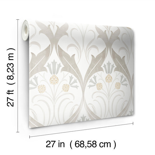 Pinecone Ribbon Wallpaper Wallpaper Ronald Redding Designs   