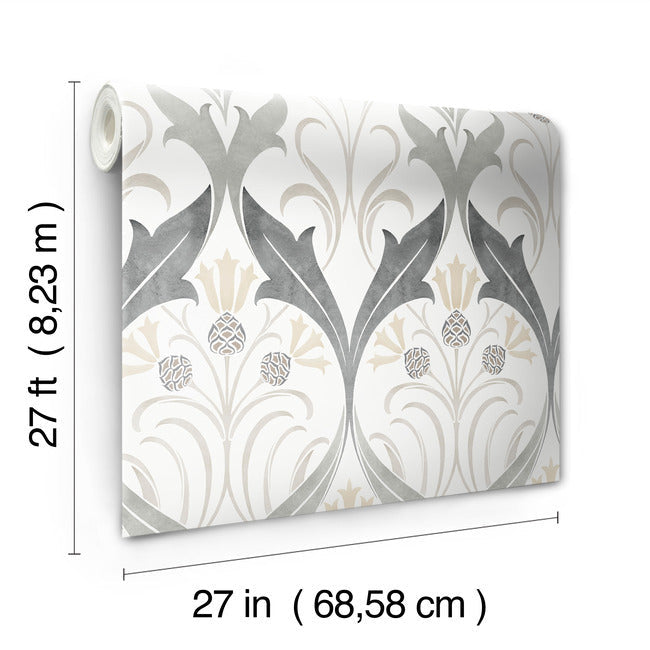 Pinecone Ribbon Wallpaper Wallpaper Ronald Redding Designs   