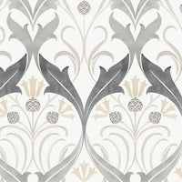Pinecone Ribbon Wallpaper Wallpaper Ronald Redding Designs Double Roll Charcoal 