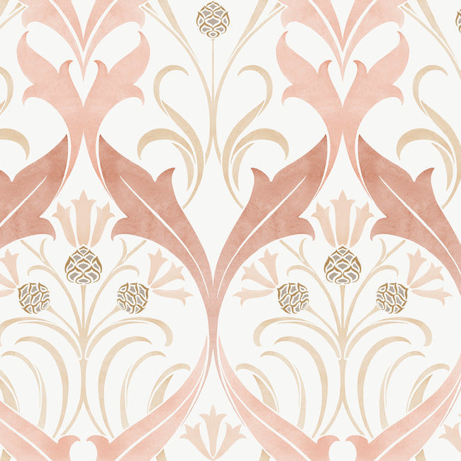 Pinecone Ribbon Wallpaper Wallpaper Ronald Redding Designs Double Roll Blush 