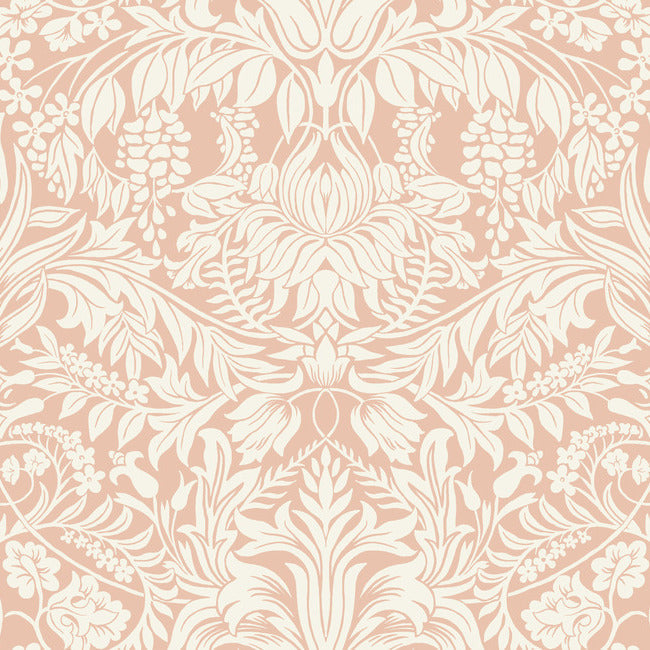 Lockwood Damask Wallpaper Wallpaper Ronald Redding Designs Double Roll Blush 