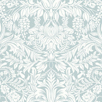 Lockwood Damask Wallpaper Wallpaper Ronald Redding Designs Double Roll Light Blue 