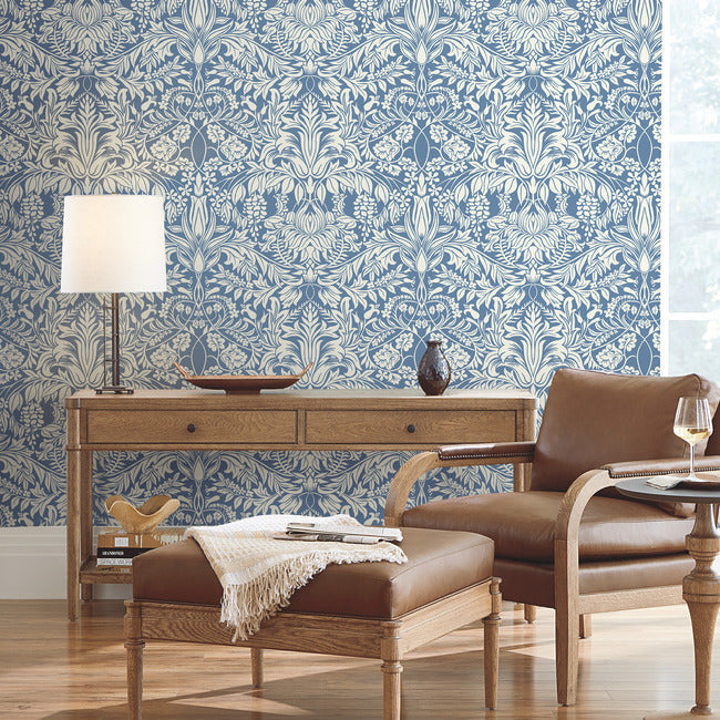 Lockwood Damask Wallpaper Wallpaper Ronald Redding Designs   