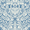 Lockwood Damask Wallpaper Wallpaper Ronald Redding Designs Double Roll Blue 