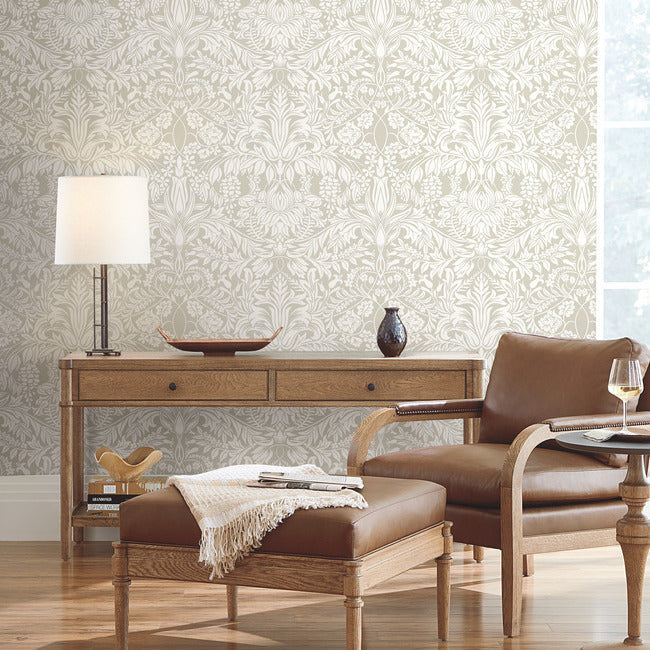 Lockwood Damask Wallpaper Wallpaper Ronald Redding Designs   
