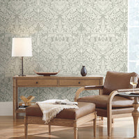 Lockwood Damask Wallpaper Wallpaper Ronald Redding Designs   