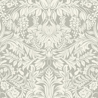 Lockwood Damask Wallpaper Wallpaper Ronald Redding Designs Double Roll Grey 