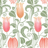 Canterbury Bells Wallpaper Wallpaper Ronald Redding Designs Double Roll White/Brights 