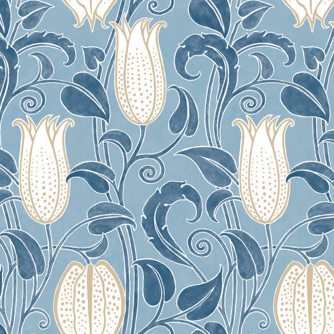 Canterbury Bells Wallpaper Wallpaper Ronald Redding Designs Double Roll Blues 