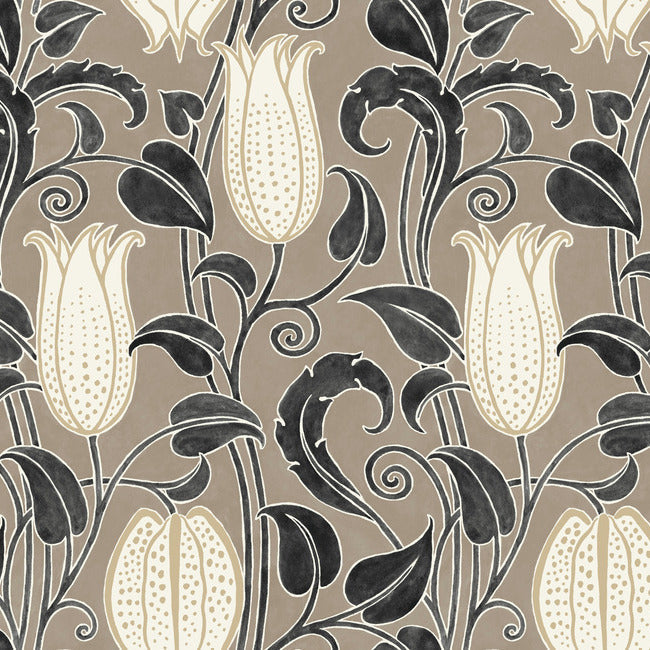Canterbury Bells Wallpaper Wallpaper Ronald Redding Designs Double Roll Taupe 