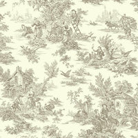 Champagne Toile Wallpaper Wallpaper Ashford House Double Roll Mink 