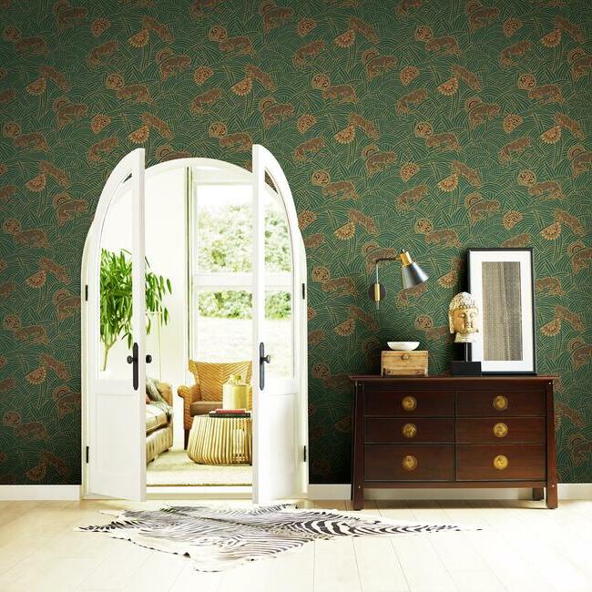 Tibetan Tigers Wallpaper Wallpaper Ronald Redding Designs   