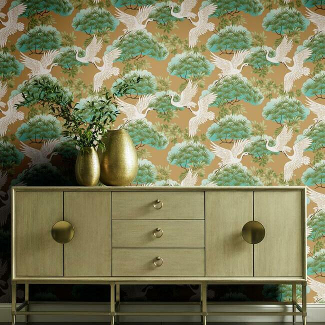 Sprig & Heron Wallpaper Wallpaper Ronald Redding Designs   