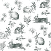 Bunny Toile Wallpaper Wallpaper York Double Roll Black/White 