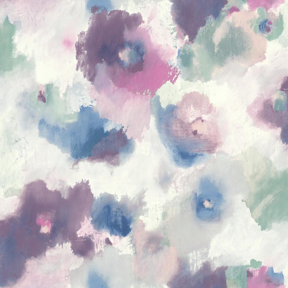 Impressionist Floral Peel and Stick Wallpaper Peel and Stick Wallpaper RoomMates Roll  